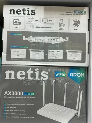 Netis Gp3001 Ax3000 Dual Band Gigabit Wifi6 Gpon Router