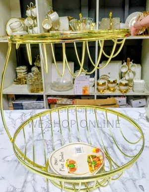 2 Tier Golden Fruit Basket