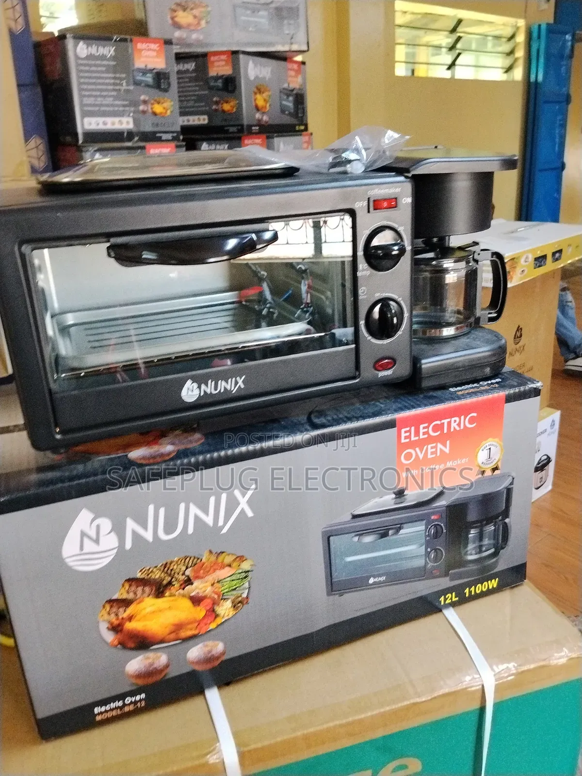Nunix 3 in 1 Breakfast Maker Toaster Oven Coffee Machine