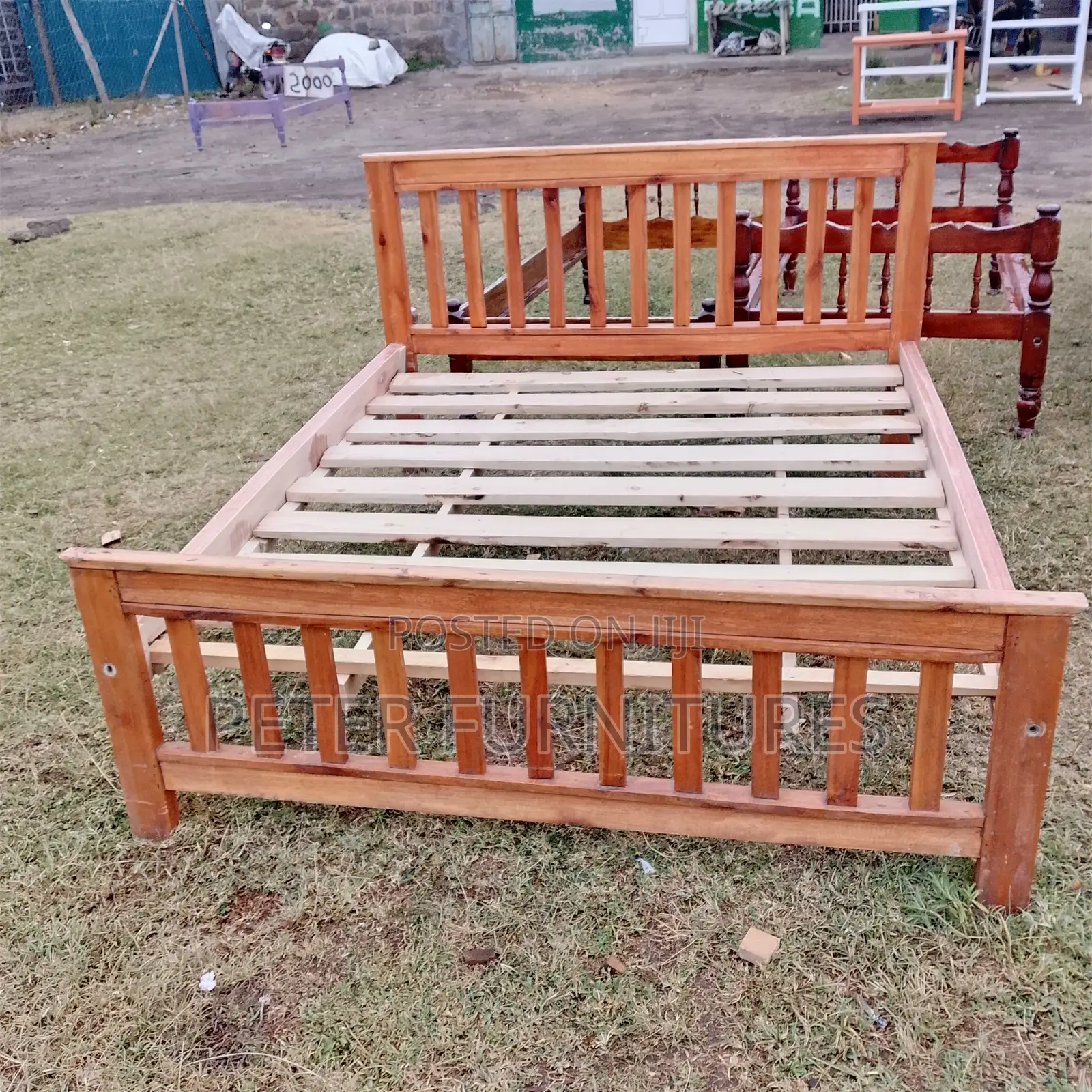 Brown Wood Bed 5x6