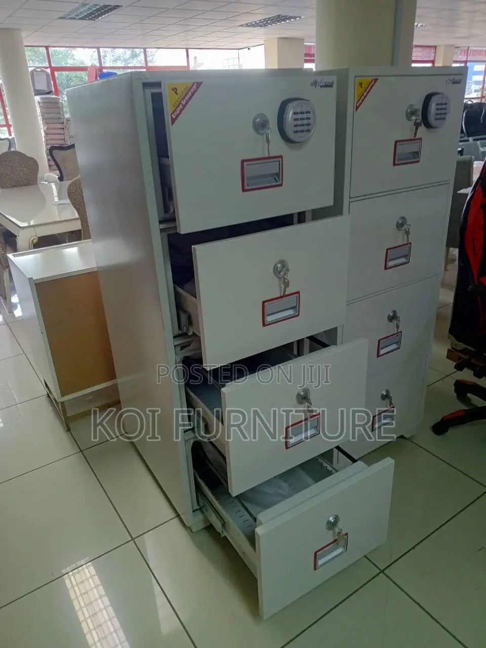 Safe Cabinet : White Diplomat 4-drawer Fireproof Safe Cabinet