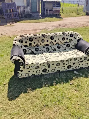 Cream and Black Permanent Sofa Seat
