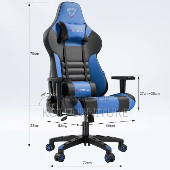 Office Chair : Blue Black Furgle Gaming Chair With Ergonomic Padding