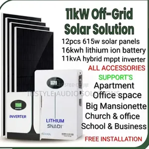 11kw Inverter - 16.36kwh Lithium Offgrid System(Apartment,Church Home)