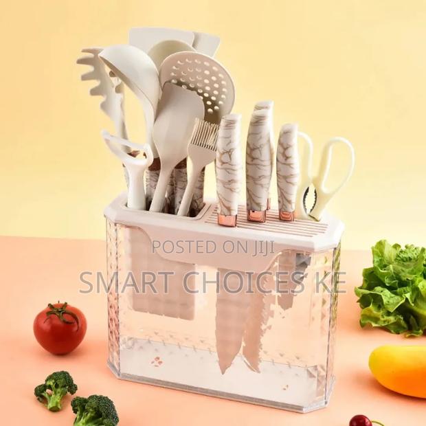 16pcs/Stainless Steel Kitchen Knife Silicone Kitchenware Set - thumbnail 2