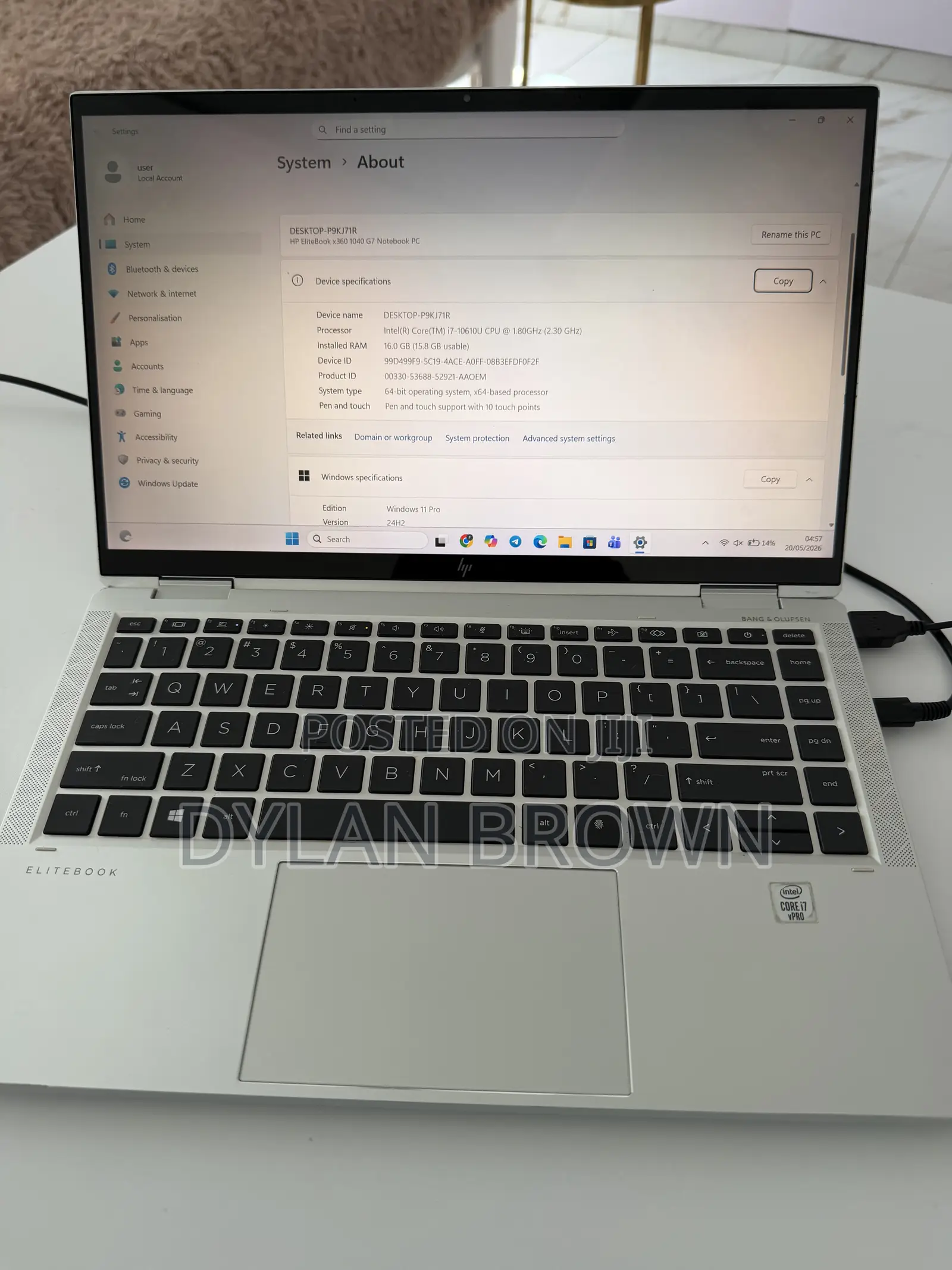 Laptop HP EliteBook x360 1040 G7 16GB Intel Core i7 SSD 512GB