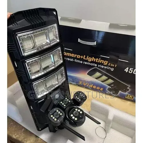 Modern 450w V380 Pro Solar Street Light and Security Camera System H9k