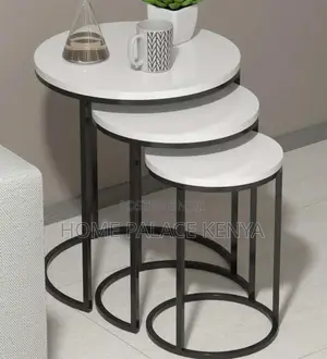 Nesting Table: Round Metal End Table With Gold Finish