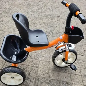 Kids' Orange Tricycle With Storage Basket