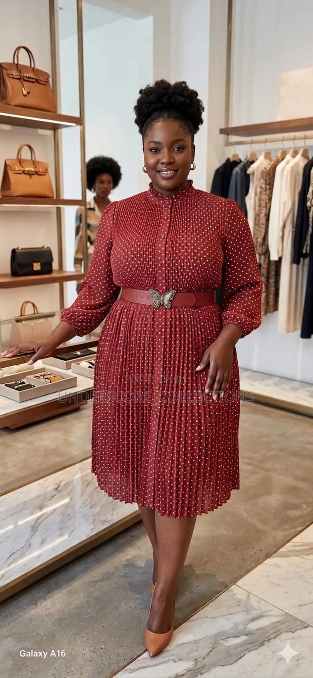 Ladies Polka Dots a Line Dresses - thumbnail 3