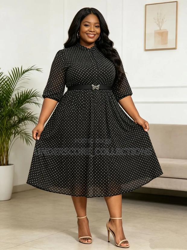 Ladies Polka Dots a Line Dresses - thumbnail 5
