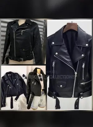 Ladies Plain Coloured Crop Leather Jacket