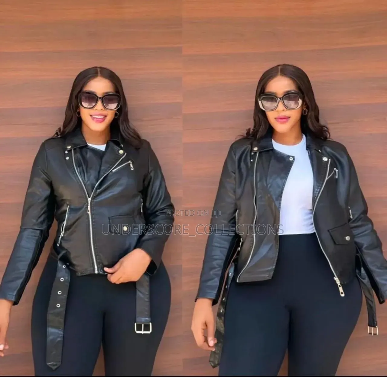 Ladies Plain Coloured Crop Leather Jacket