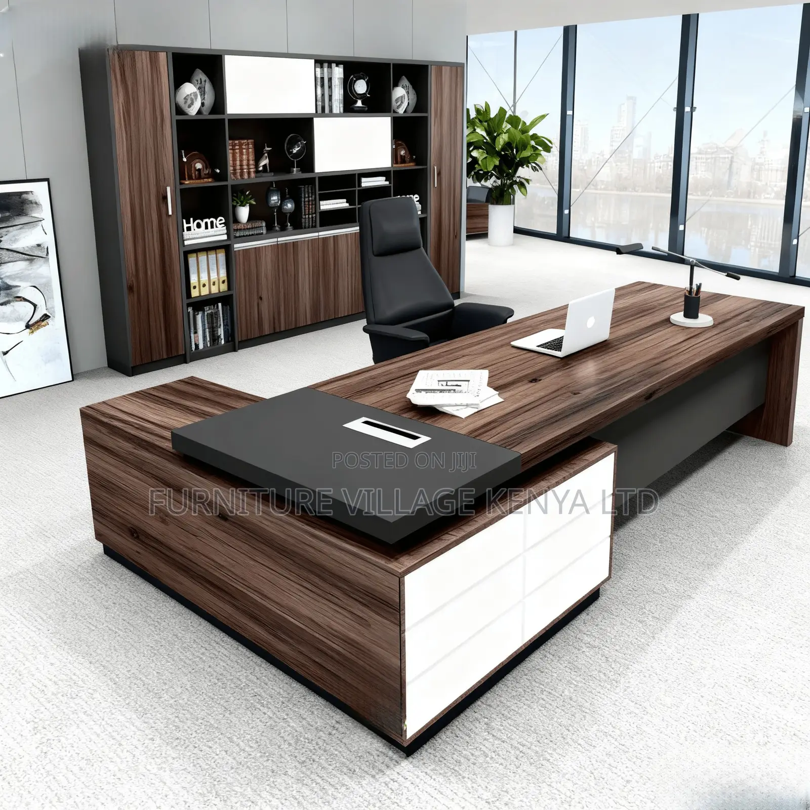 1800mm L-Shaped Imported Wooden Boss Desk