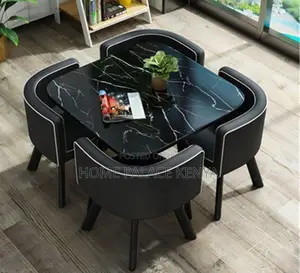 Dining Set: 4 Seater Stylish Square Marble Dining Table Set