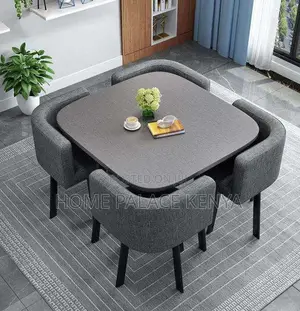 Dining Set: 4 Seater Stylish Square Marble Dining Table Set