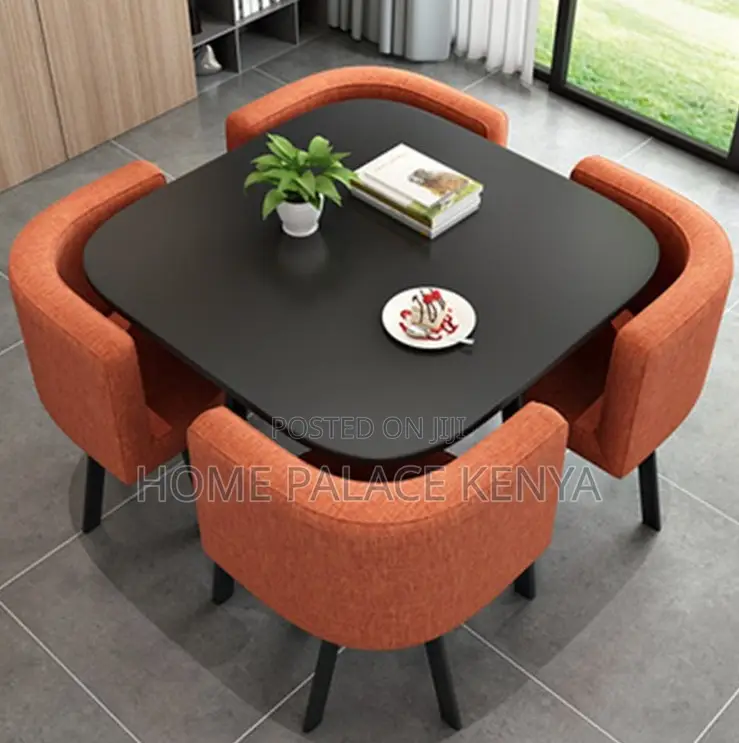 Dining Set: 4 Seater Stylish Square Marble Dining Table Set