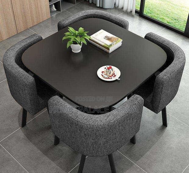Dining Set: 4 Seater Stylish Square Marble Dining Table Set - thumbnail 7