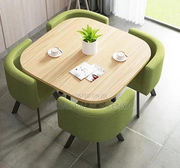 Dining Set: 4 Seater Stylish Square Marble Dining Table Set - thumbnail 8