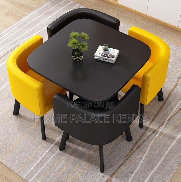 Dining Set: 4 Seater Stylish Square Marble Dining Table Set - thumbnail 9