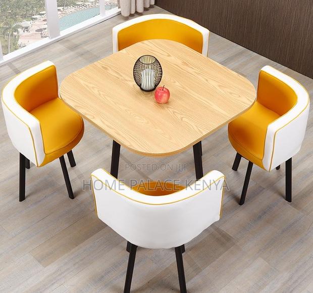 Dining Set: 4 Seater Stylish Square Marble Dining Table Set - thumbnail 10