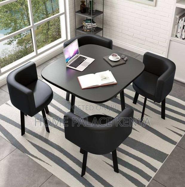 Dining Set: 4 Seater Stylish Square Marble Dining Table Set - thumbnail 11