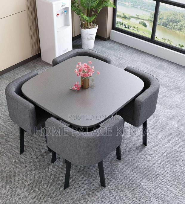 Dining Set: 4 Seater Stylish Square Marble Dining Table Set - thumbnail 12
