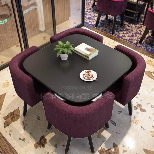 Dining Set: 4 Seater Stylish Square Marble Dining Table Set - thumbnail 13