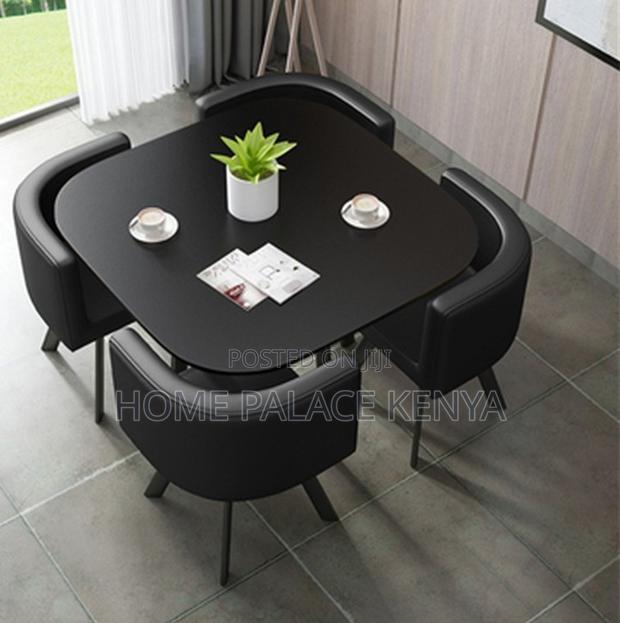 Dining Set: 4 Seater Stylish Square Marble Dining Table Set - thumbnail 15