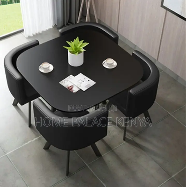 Dining Set: 4 Seater Stylish Square Marble Dining Table Set