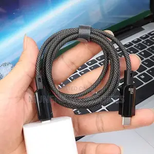 Usb Type C - C Led Display Cable 60w Fast Charging Usb Type C Braided