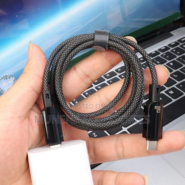 Usb Type C - C Led Display Cable 60w Fast Charging Usb Type C Braided - thumbnail 3