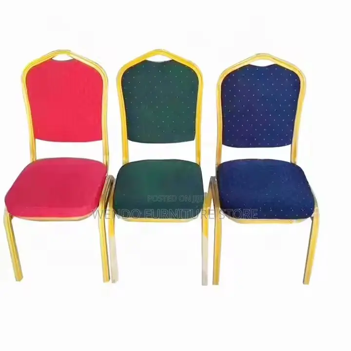 Office Chair : Banquet Chair With a Blue Patterned Cushion