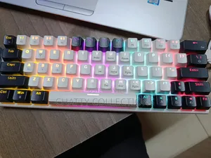Black and White Mk60 RGB Gaming Mechanical Keyboard With Type C Cable