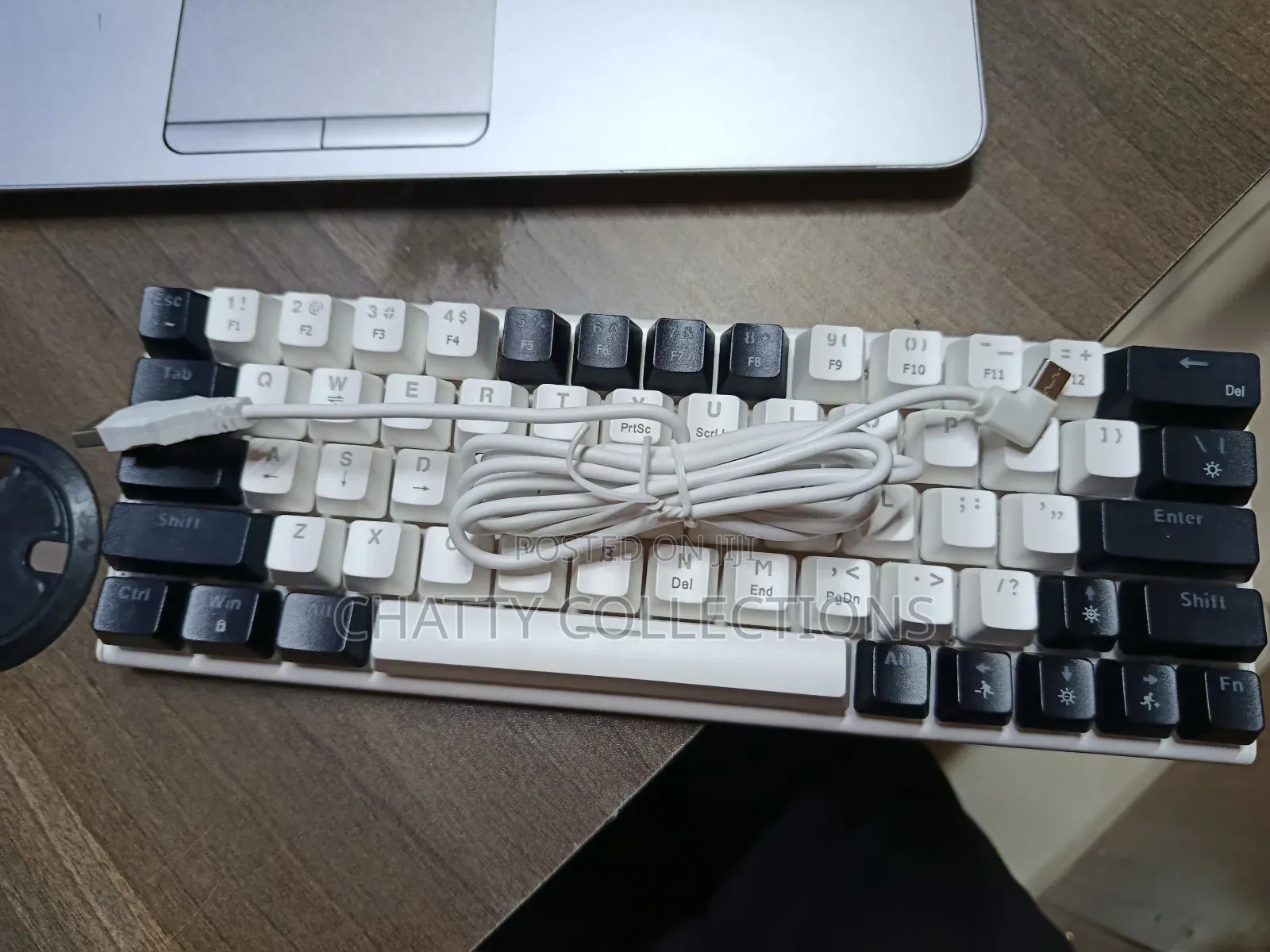 Black and White Mk60 RGB Gaming Mechanical Keyboard With Type C Cable