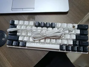Black and White Mk60 RGB Gaming Mechanical Keyboard With Type C Cable