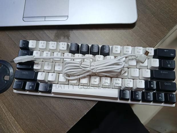 Black and White Mk60 RGB Gaming Mechanical Keyboard With Type C Cable - thumbnail 2