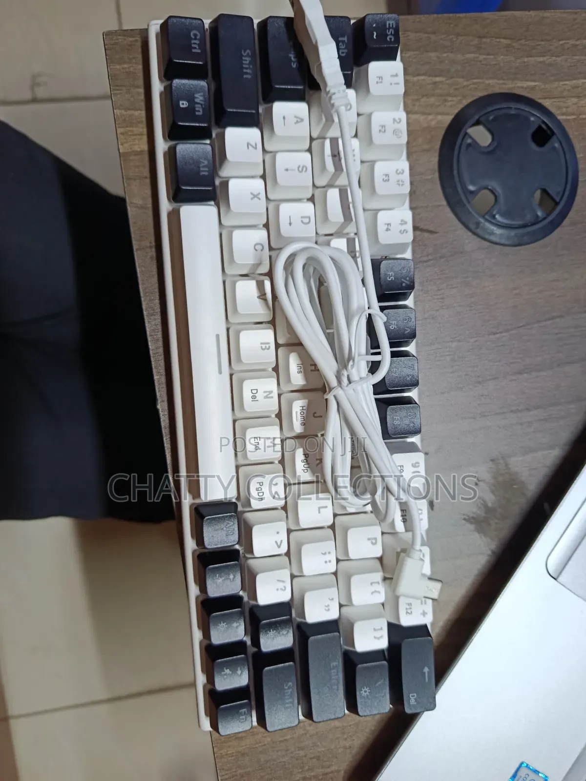 Black and White Mk60 RGB Gaming Mechanical Keyboard With Type C Cable