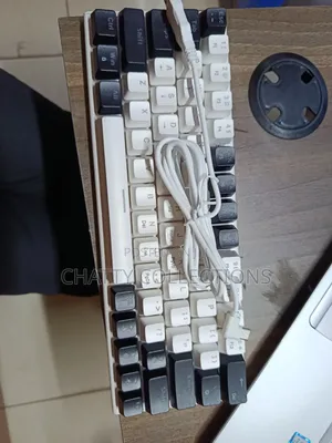 Black and White Mk60 RGB Gaming Mechanical Keyboard With Type C Cable