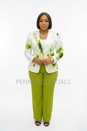 Artistic Splash Print Blazer Trouser Set
