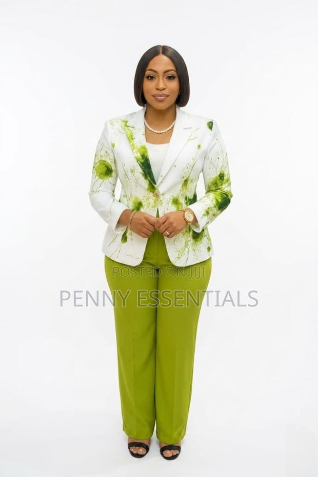 Artistic Splash Print Blazer Trouser Set
