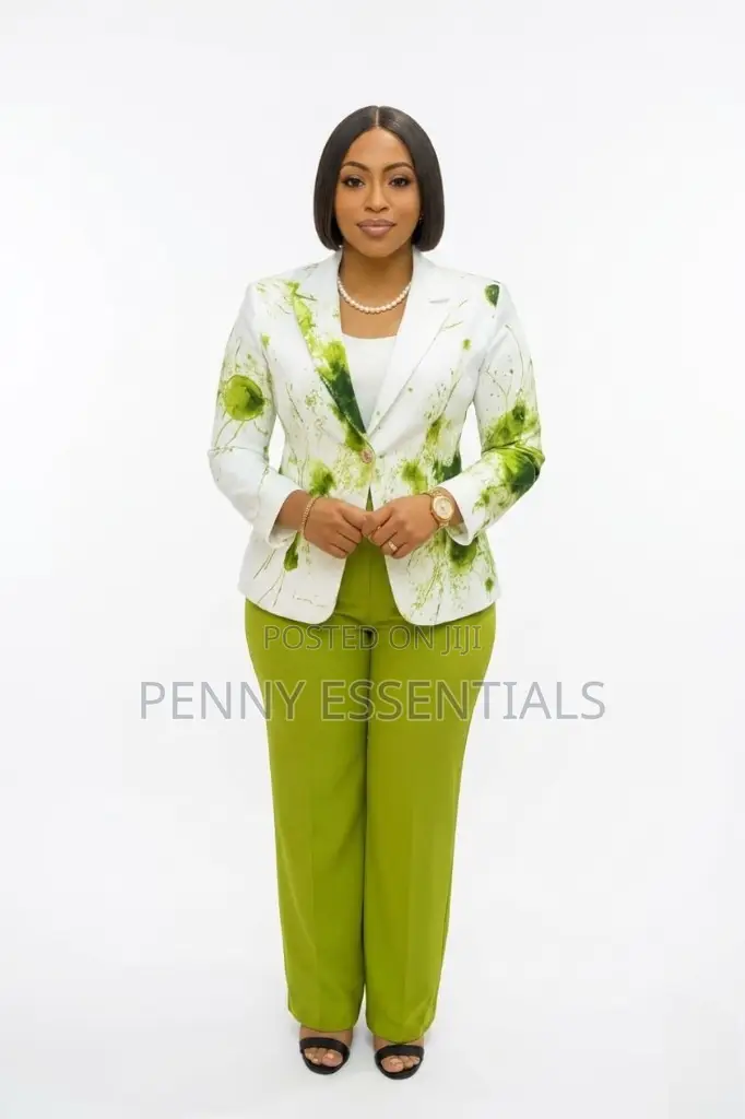 Artistic Splash Print Blazer Trouser Set