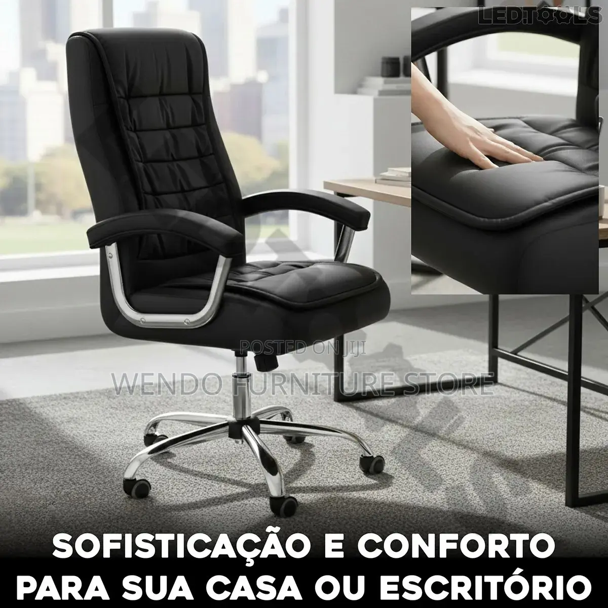 Office Chair : 5t Generic High-Back Executive Office Leather Chair