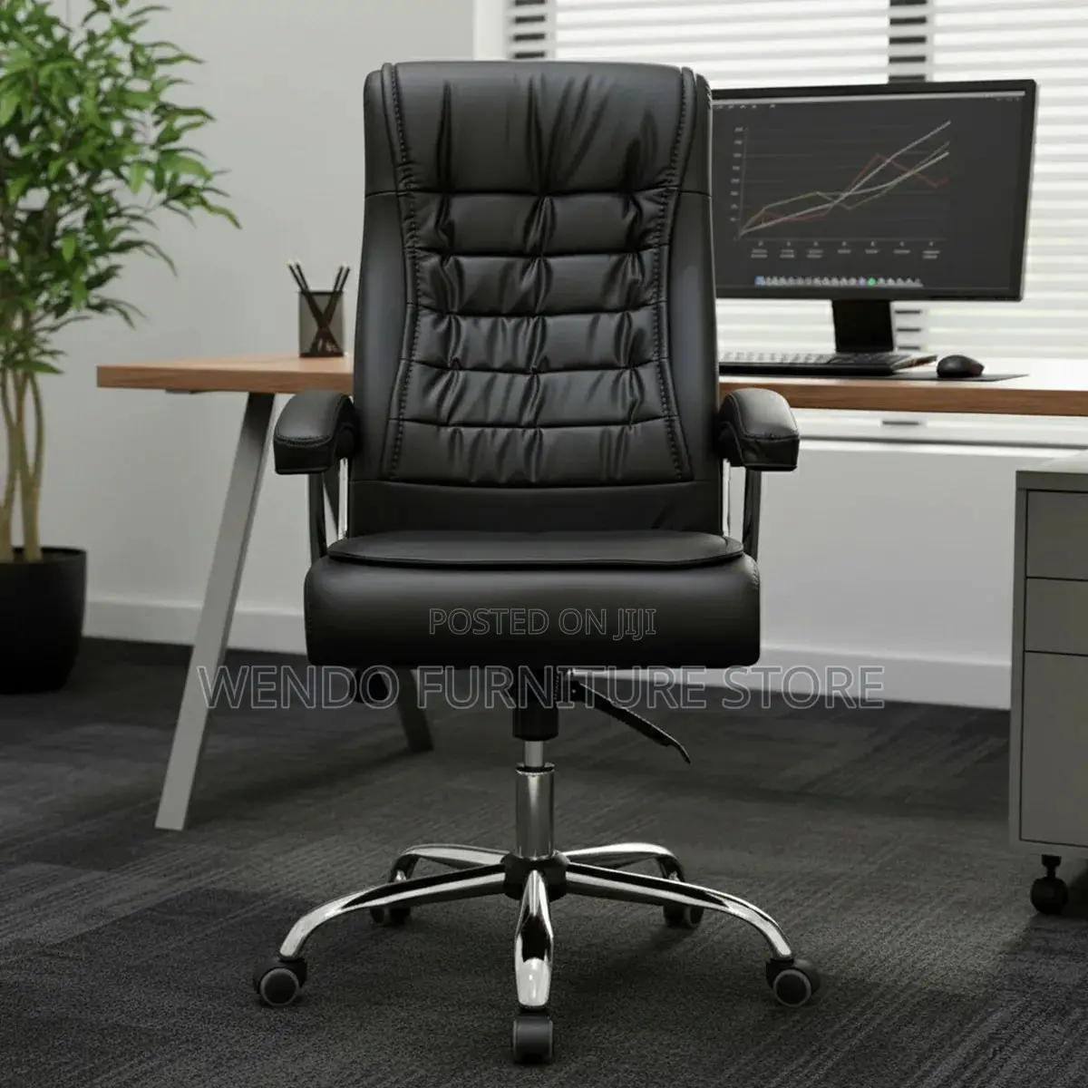 Office Chair : 5t Generic High-Back Executive Office Leather Chair