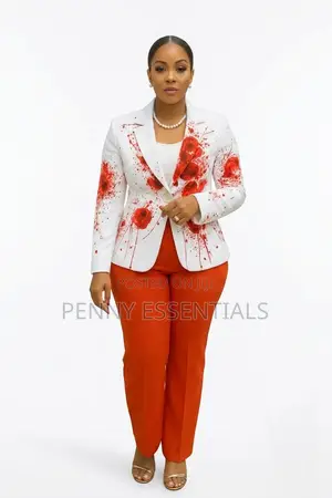 Artistic Splash Print Blazer Trouser Set