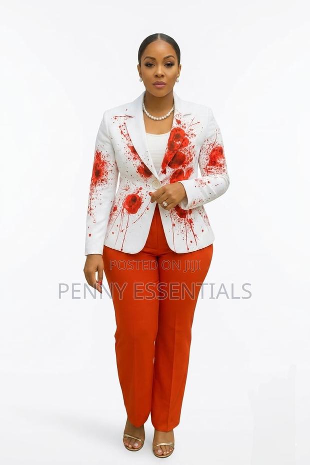 Artistic Splash Print Blazer Trouser Set - thumbnail 4