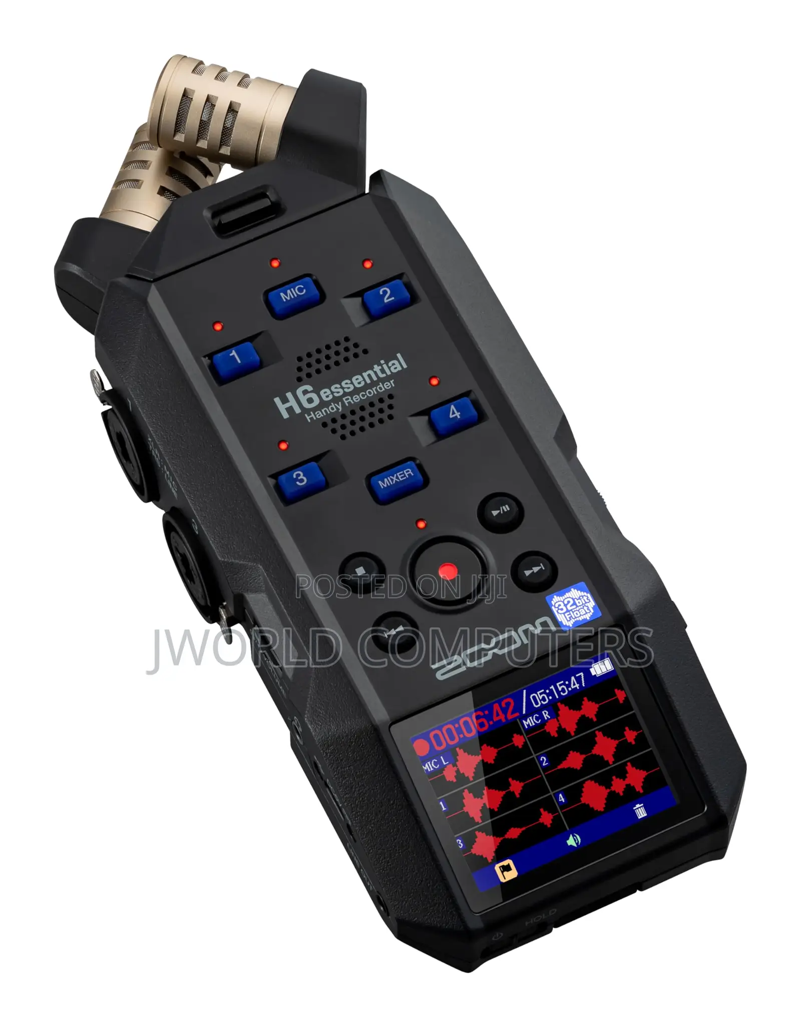 Zoom H6 All Black 6-Input 6-Track Portable Handy Recorder With Single