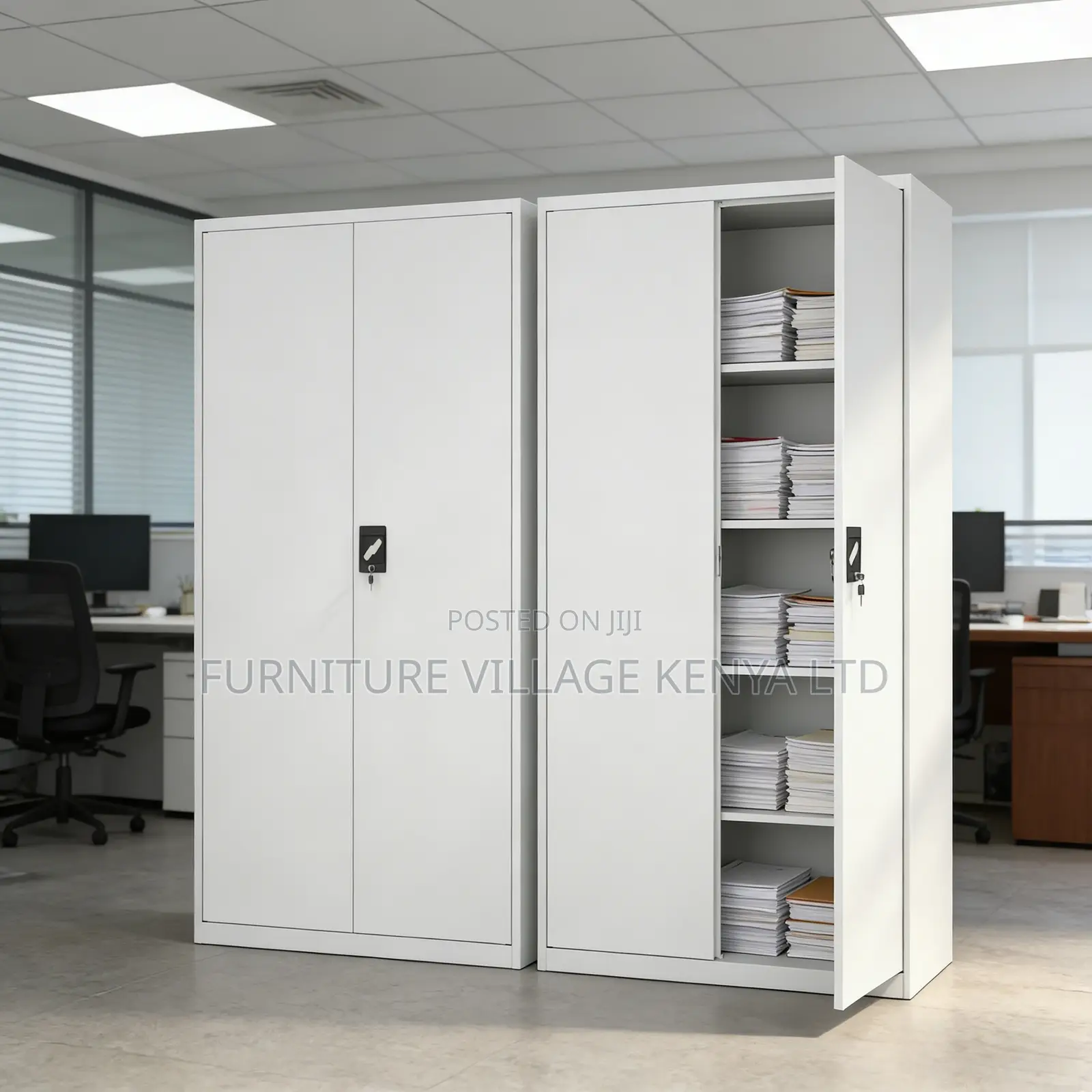 Key Lock Swing 2-Door Storage Cabinet