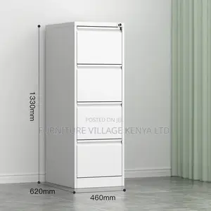 Modern Full White 4-Drawer Office File Cabinet