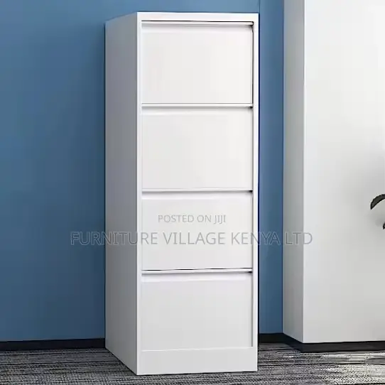 Modern Full White 4-Drawer Office File Cabinet
